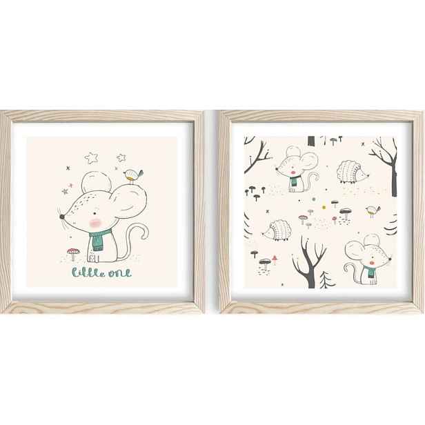 Dětské obrázky v sadě 2 ks 33x33 cm Little One – Wallity