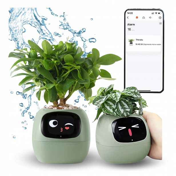Inteligentní květináč Ivy Smart Planter, obal na květináč Plantsio Zelený