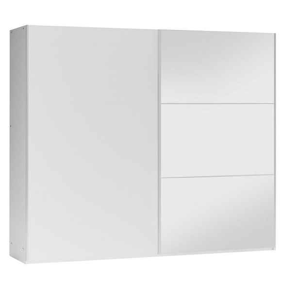 MASSENO ŠATNÍ SKŘÍŇ S POSUVNÝMI DVEŘMI IVERN, 250/215/65 cm 2dveřová se zrcadlem, bílá