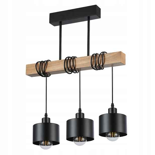 Závěsné stropní svítidlo Nosník Dřevo 50 cm 3x E27