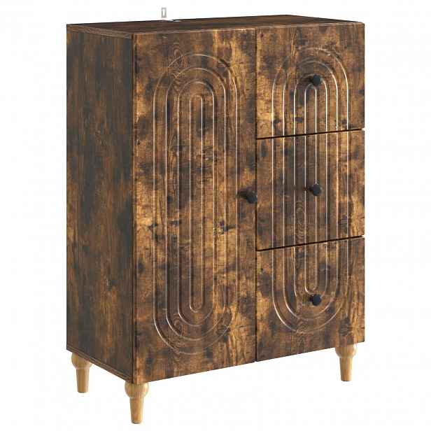 vidaXL Servírovací skříň Kouřový dub 66 x 34,5 x 90 cm
