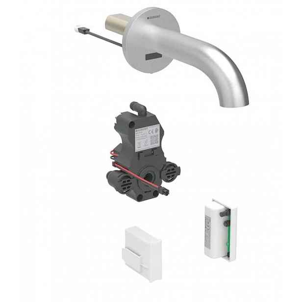 Geberit Piave - Elektronická umyvadlová baterie pod omítku, napájení z generátoru, easy to clean, kartáčovaná nerez 116.266.SN.1
