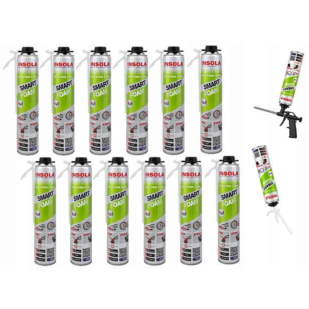 Montážní pěna 12x Insola Smart Foam 4v1 Nízkotlaká pistolová