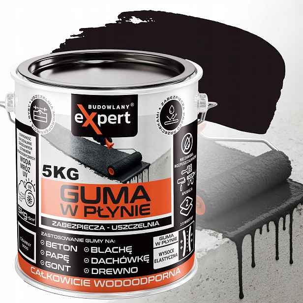 Těsnicí hmota, tekutá guma Budowlany Expert černá 5 l