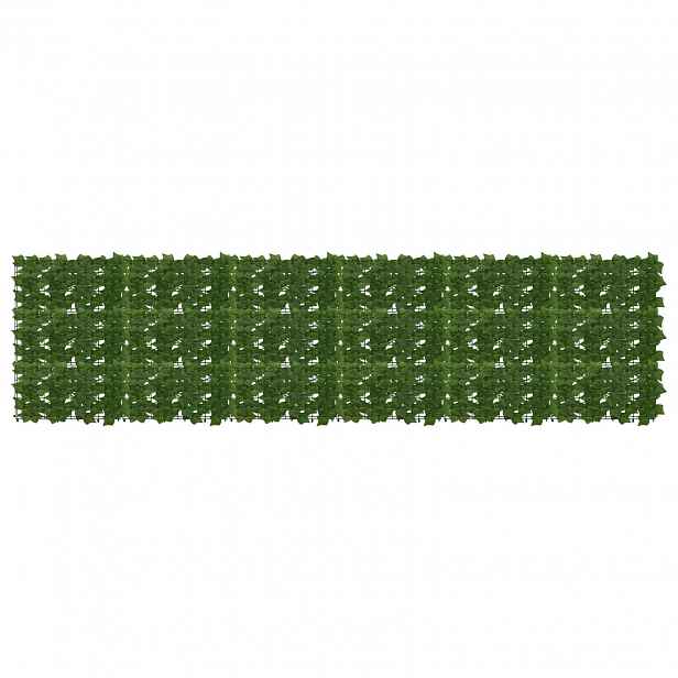 vidaXL Clona na balkon s listy Zelená 300 x 75 cm Polyethylen a látka
