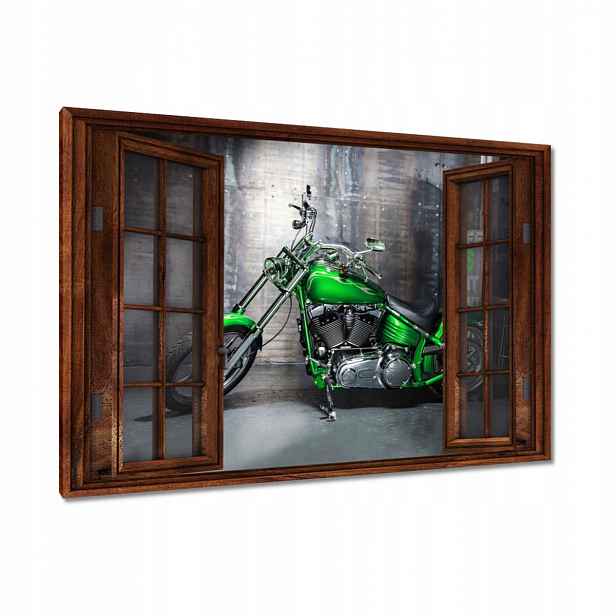 Obrazy 90x60 Zelený chopper Motocykl