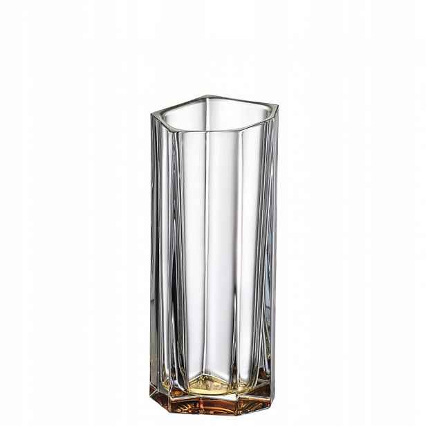 Bohemia Křišťálová váza Amber Bottom jantarová 30 cm