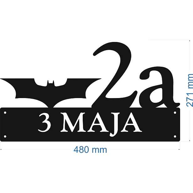 Číslo Na Dům 80 cm Tabule Adresa Ocel 2 mm Grafika 114