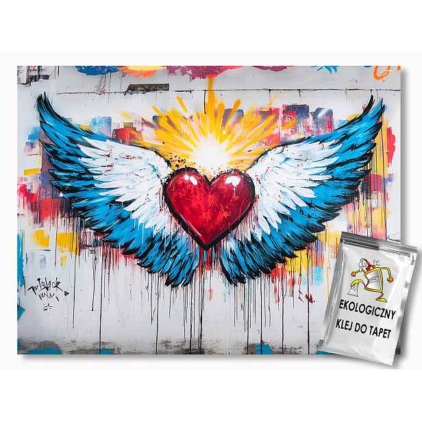 Fototapeta Flizelina Graffiti Streetart Urban Srdce Křídla 416x290 130g