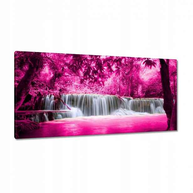 Obrazy 115x55 Růžový vodopád Krajina