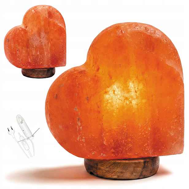 Solná lampa 3-5 Himalájská Srdce přírodní ionizátor dárek láska ze soli