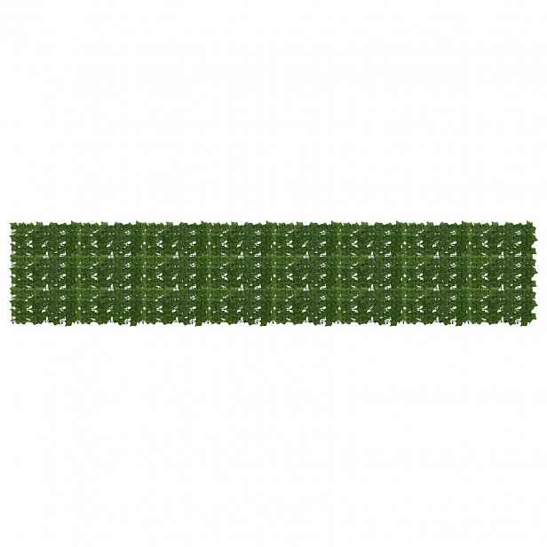 vidaXL Clona na balkon s listy Zelená 400 x 75 cm Polyethylen a látka