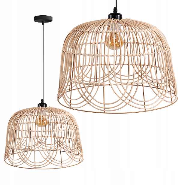 Závěsná Lampa Boho Přírodní Bambusová Hnědá 30 cm
