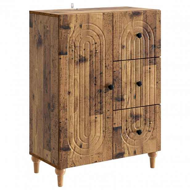 vidaXL Servírovací skříň se zásuvkou Staré dřevo 66 x 34,5 x 90 cm
