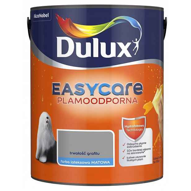 Dulux Easy Care Barva Odolná Proti Skvrnám, Trvanlivost Grafitu 5L