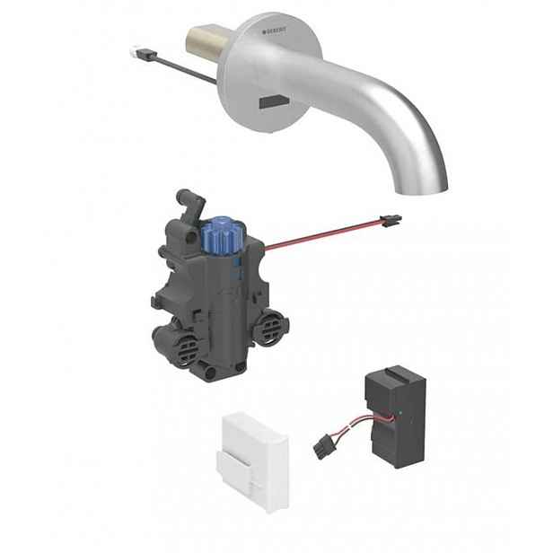 Geberit Piave - Termostatická elektronická umyvadlová baterie pod omítku, síťové napájení, easy to clean, kartáčovaná nerez 116.267.SN.1