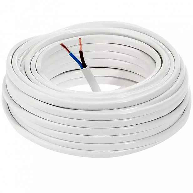 Kabel HO3VVF 5m 2 x 0,75 bílý