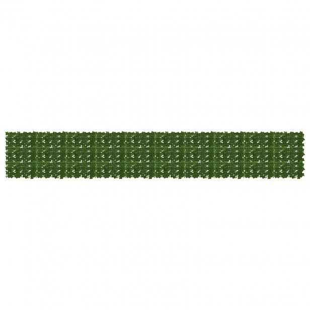 vidaXL Clona na balkon s listy Zelená 500 x 75 cm Polyethylen a látka