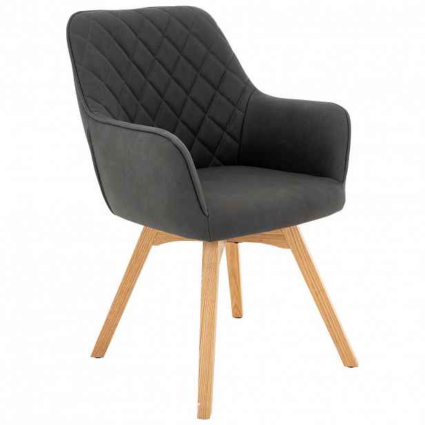 Xora ŽIDLE PRO NÁVŠTĚVY, mikrovlákno, šedá, barvy dubu - Konferenční židle - 002381029003