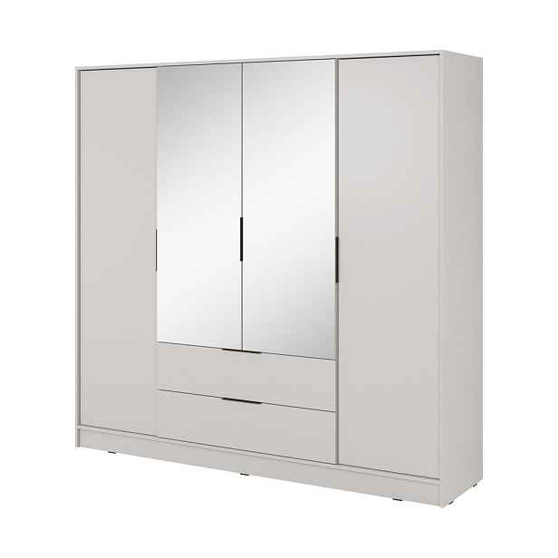 MASSENO ŠATNÍ SKŘÍŇ S OTOČNÝMI DVEŘMI CATERINA, 206/200/51 cm 4dveřová se zrcadlem, kašmírová