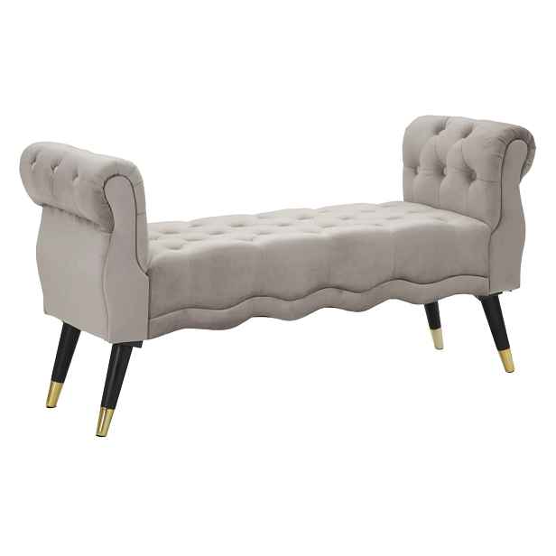 Mauro Ferretti Lavice Paris 120 cm samet šedá/zlatá