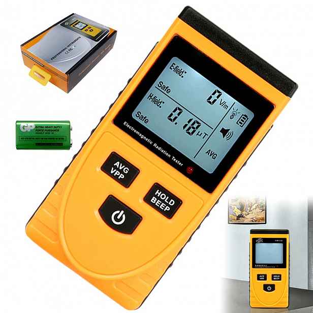Měřič Elektromagnetického Pole Tester Vln 1V/m- 1999V/m 0.01uT-99.99uT
