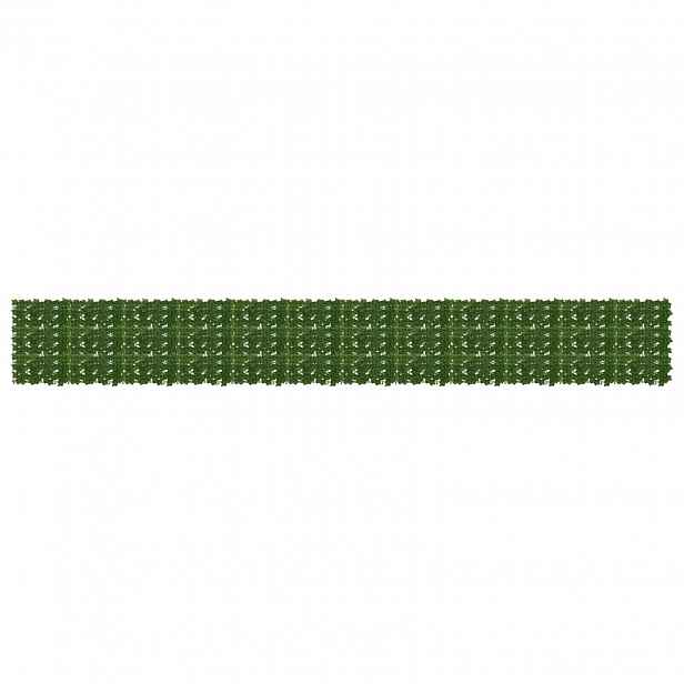 vidaXL Clona na balkon s listy Zelená 600 x 75 cm Polyethylen a látka