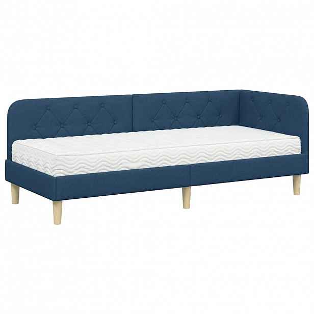 vidaXL Rohový rám postele Modrá 80 x 200 cm textil