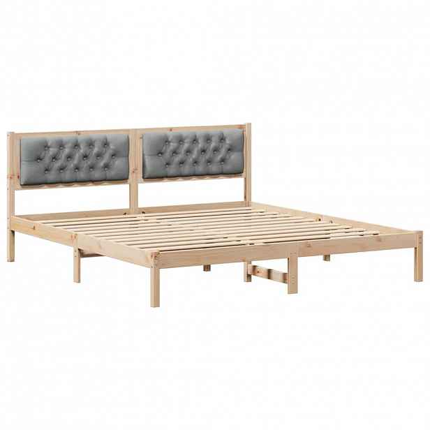 vidaXL Rám postele Světle šedá 160 x 200 cm Masivní borové dřevo