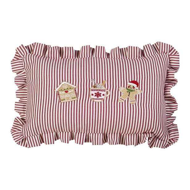 Dekorační polštář s vánočním motivem 30x50 cm Christmas Gingerbread Stripe – Catherine Lansfield