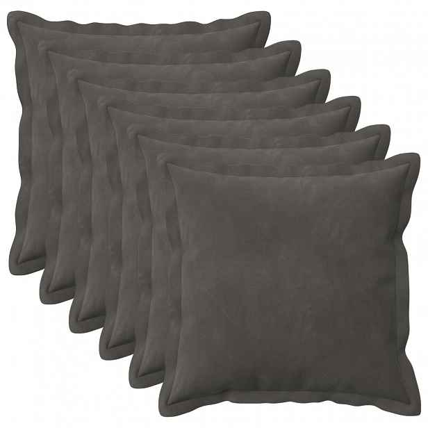 vidaXL Povlak na polštář 6 pcs HOUTEN Tmavě šedá 30 x 30 cm Samet