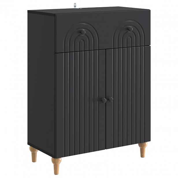 vidaXL Servírovací skříň Černá 66 x 34,5 x 90 cm Kompozitní dřevo