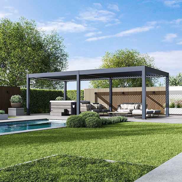 Elektrická bioklimatická pergola PRESTIGE 8x4 m Rojaplast