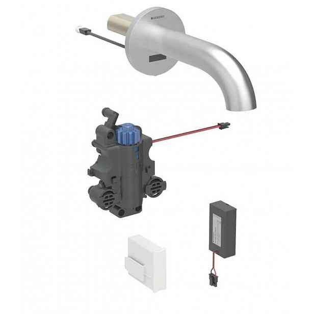 Geberit Piave - Termostatická elektronická umyvadlová baterie pod omítku, bateriové napájení, easy to clean, kartáčovaná nerez 116.268.SN.1
