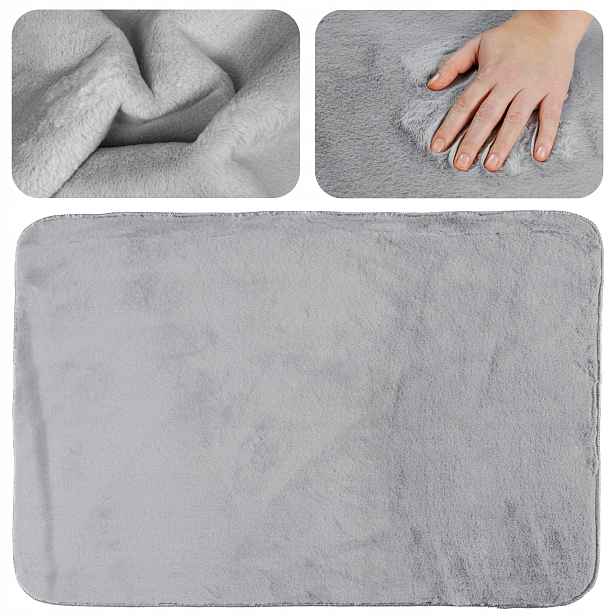 Koupelnový koberec 60х90 cm DarianA Moonbeam světle šedý, měkký, pogumovaný