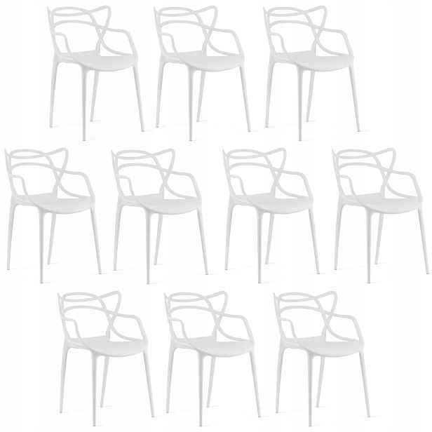 Prolamované křeslo Loft Bílé Moderní Designové křeslo Kuchyňský salon Premium x10