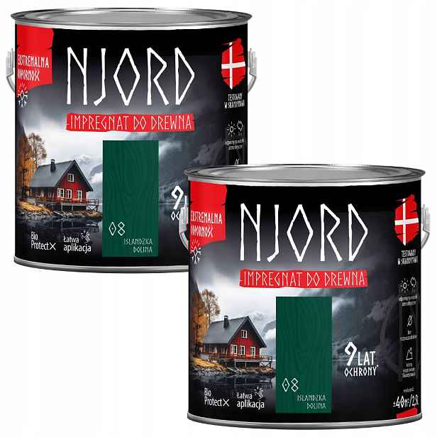Sada 2KS Njord Dekorativní Impregnace Na Dřevo 2,5L Islandská Dolina