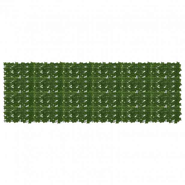 vidaXL Clona na balkon s listy Zelená 300 x 100 cm Polyethylen a látka