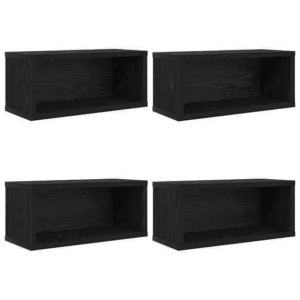 vidaXL Úložný stojan na CD 4 ks Černý dub 40 x 17 x 17 cm