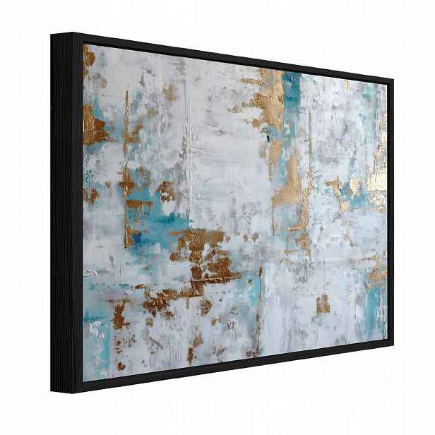 Wallarena ZARÁMOVANÉ obrazy mramor abstraktní šedá 100x70 cm