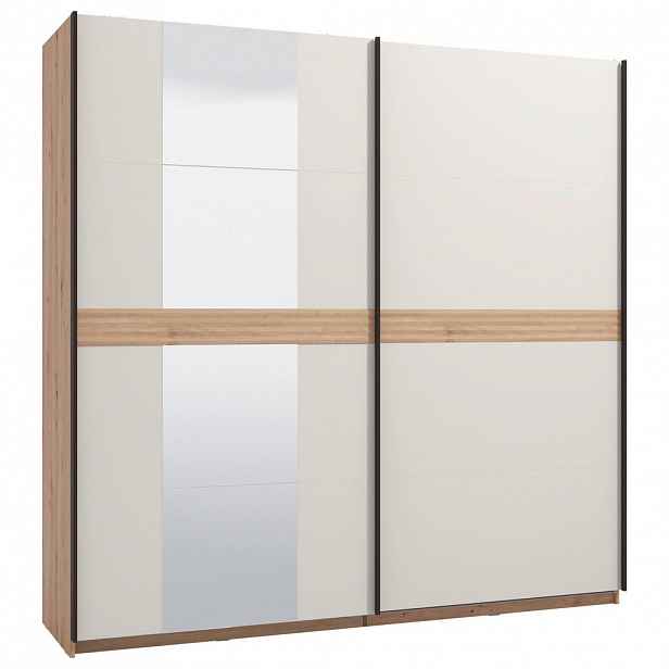 Xora SKŘÍŇ S POSOUVACÍMI DVEŘMI, kašmírová, dub artisan, 220/217/62 cm