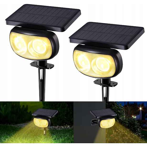 Zahradní solární Led lampy IP65 11 režimů Rgb, teplé světlo, 2 kusy