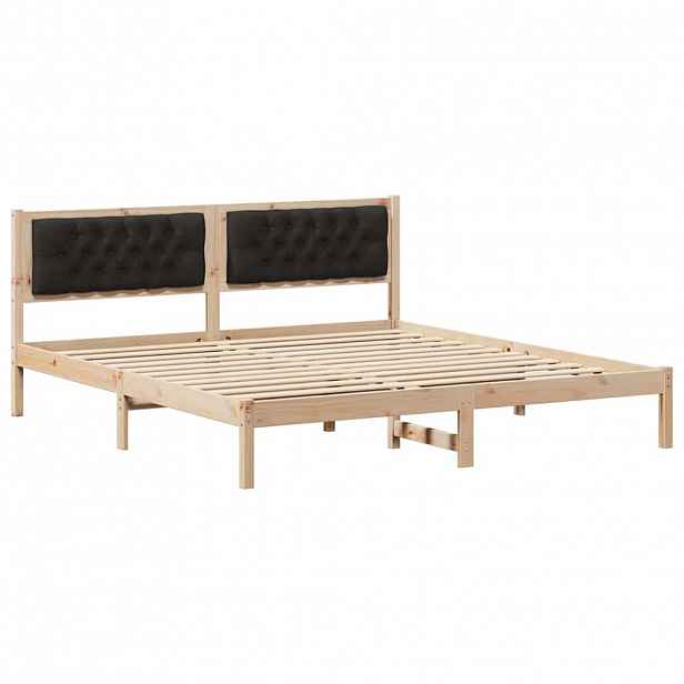 vidaXL Rám postele s čelo Černá 160 x 200 cm Masivní borové dřevo