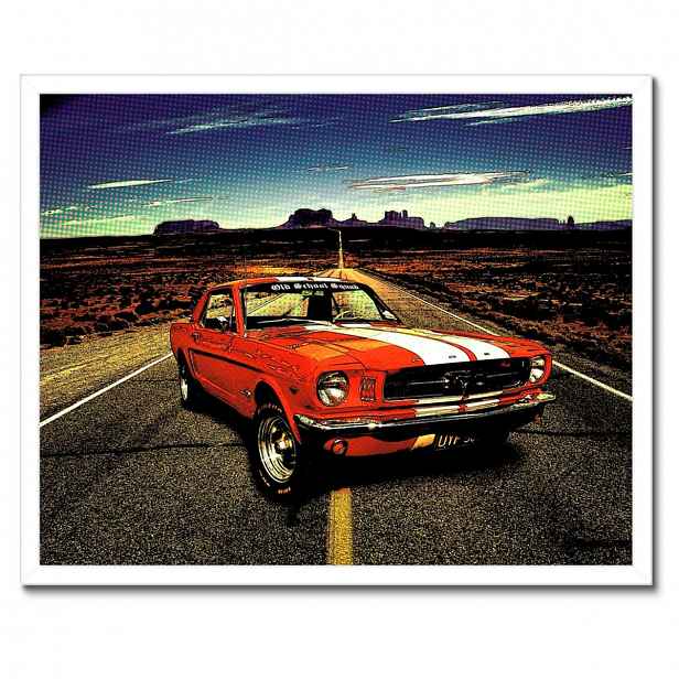 Plakáty v rámu 50x40 Červený Ford Mustang