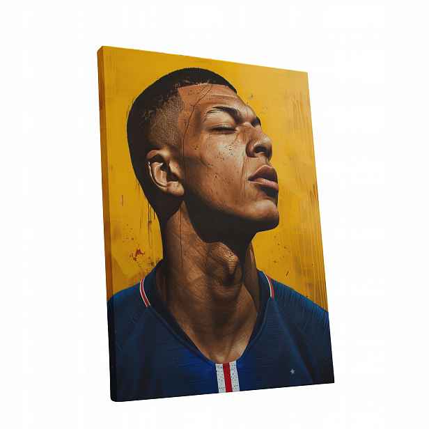 Obraz na plátně Portrét Kyliana Mbappé do bytu, pokoje, obýváku dárek 60x80