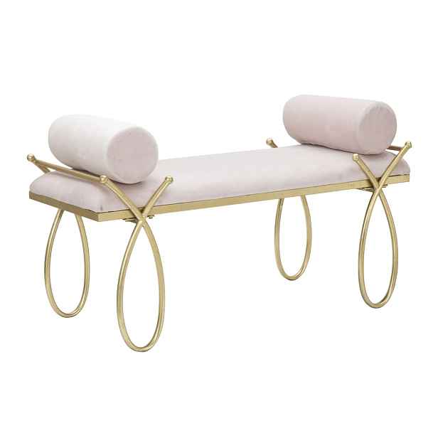 Mauro Ferretti Lavice Ribbon 112 cm samet zlatá/růžová