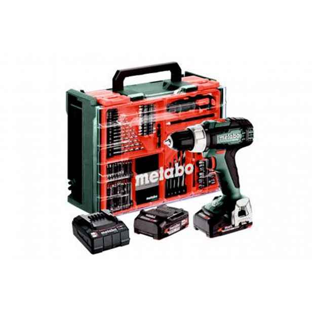Metabo - 18V AKU vrtací šroubovák s příslušenstvím, 2x aku 2,0 Ah LiPower, nabíječka 614051710