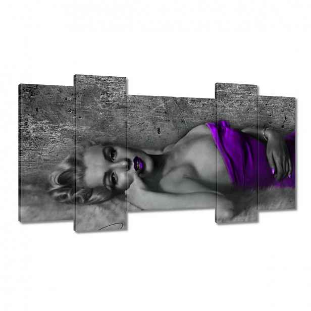 Obrazy 120x65 Fialová Marilyn Monroe