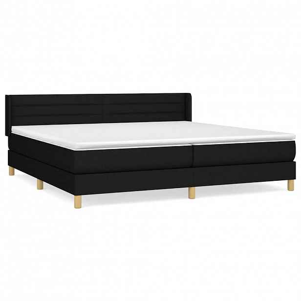 vidaXL Box spring postel s matrací černá 200x200 cm textil