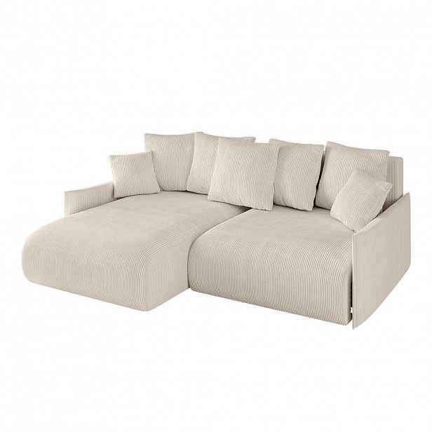 ALTDECOR ROHOVÁ SEDACÍ SOUPRAVA s otomanem vlevo ONESK-L -v1 216x177x72 béžový manšestr